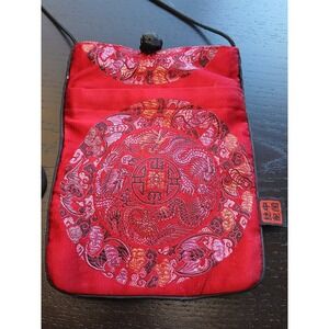 Women‎ Chinese Crossbody Bag Pouch Floral Red #1368